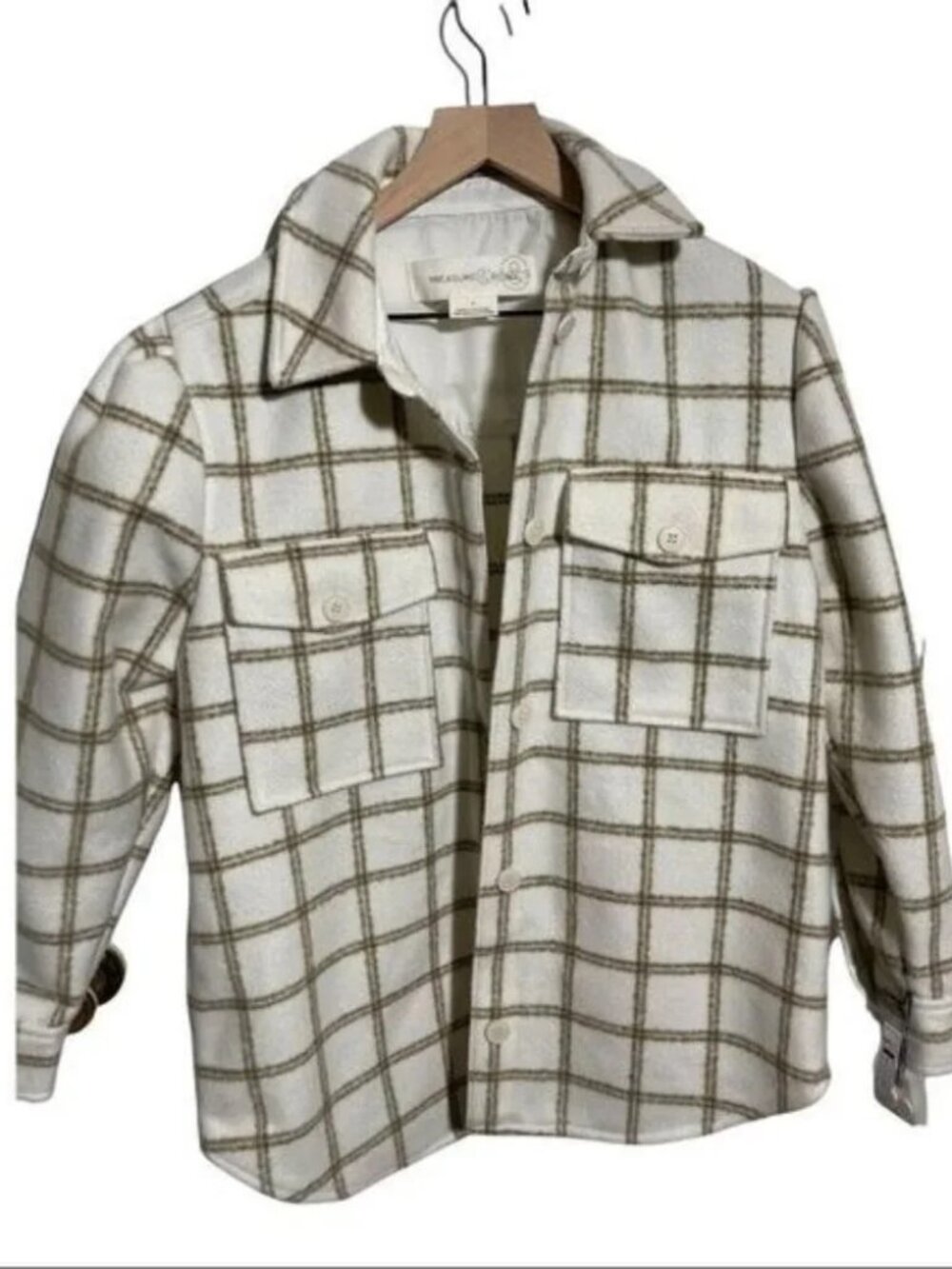 Treasure & Bond Plaid Button Down Carson Pane Boxy Women's Small Shirt Jacket